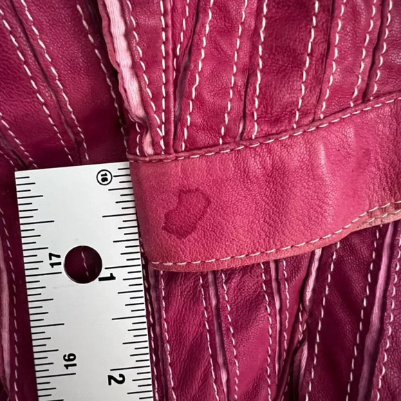 GIMOS Leather & Mesh Jacket Shirt RED RARE Vintage M Goodfellows Casino - Picture 6 of 9